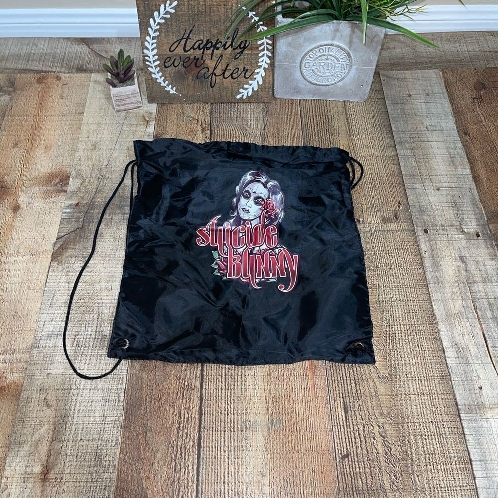 Suicide bunny drawstring backpack